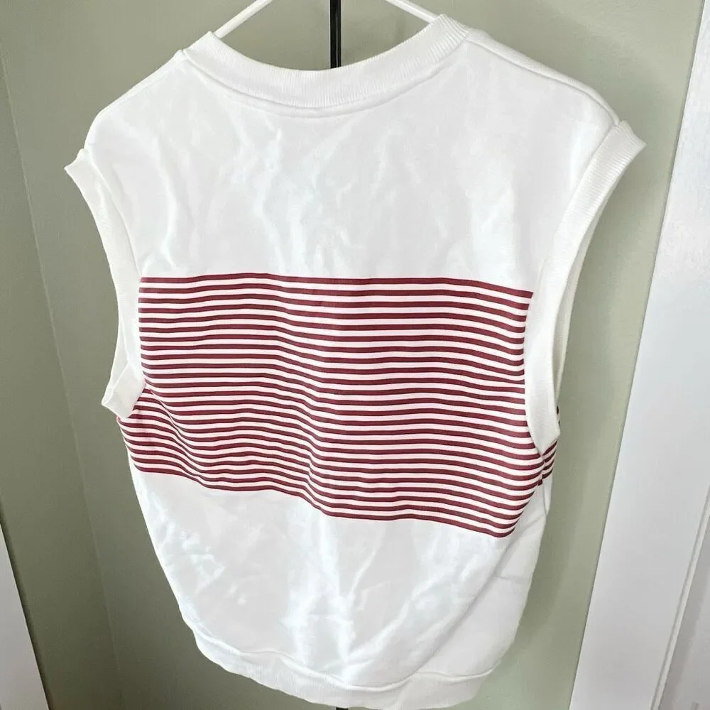 ADIDAS Shmoofoil Gummo Sweater Stripe Vest White / Red Small